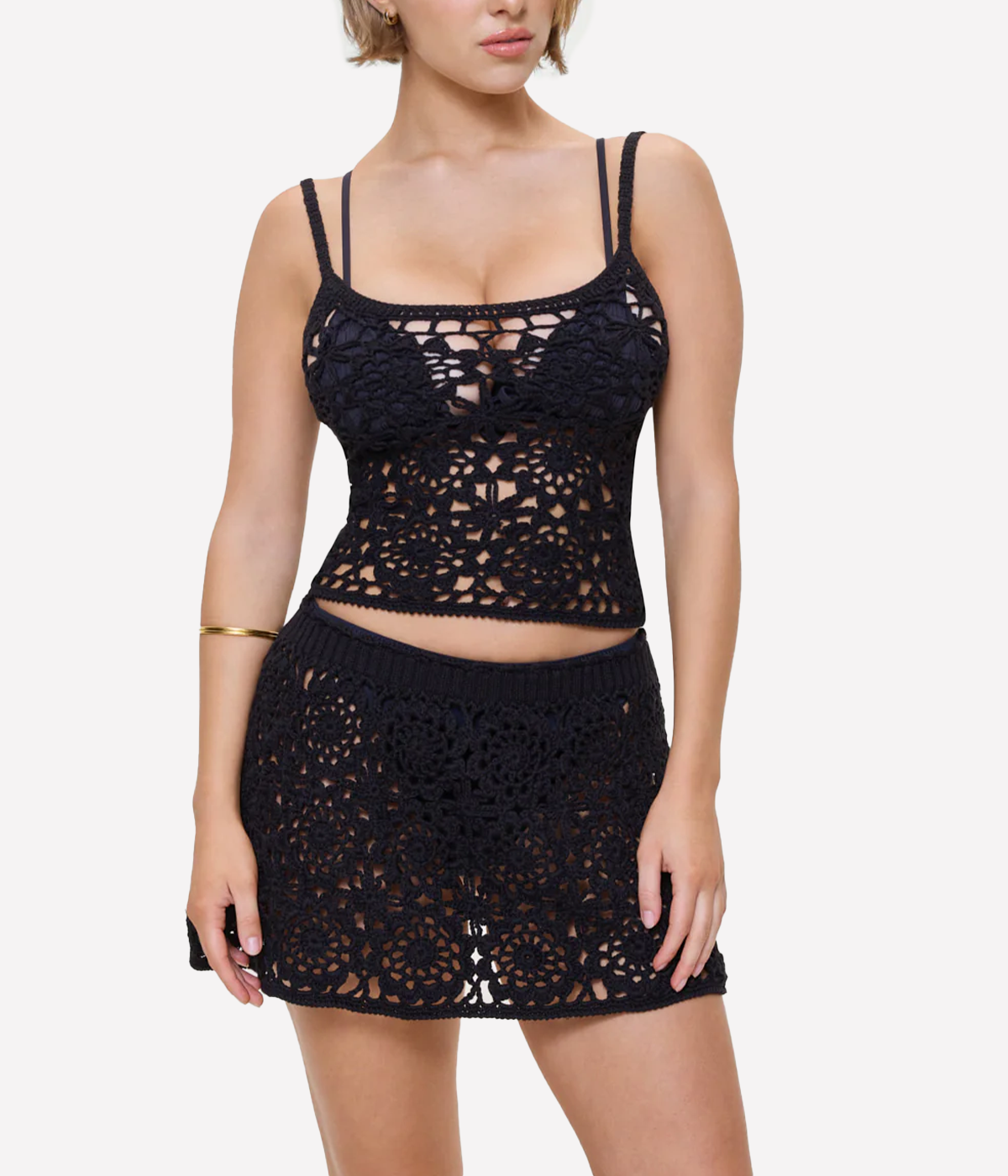 *FINAL SALE* Seaside Crochet Skirt in Black