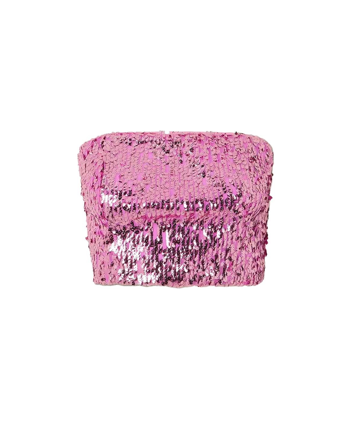 Sequin Crop Top in Fuchsia Pink