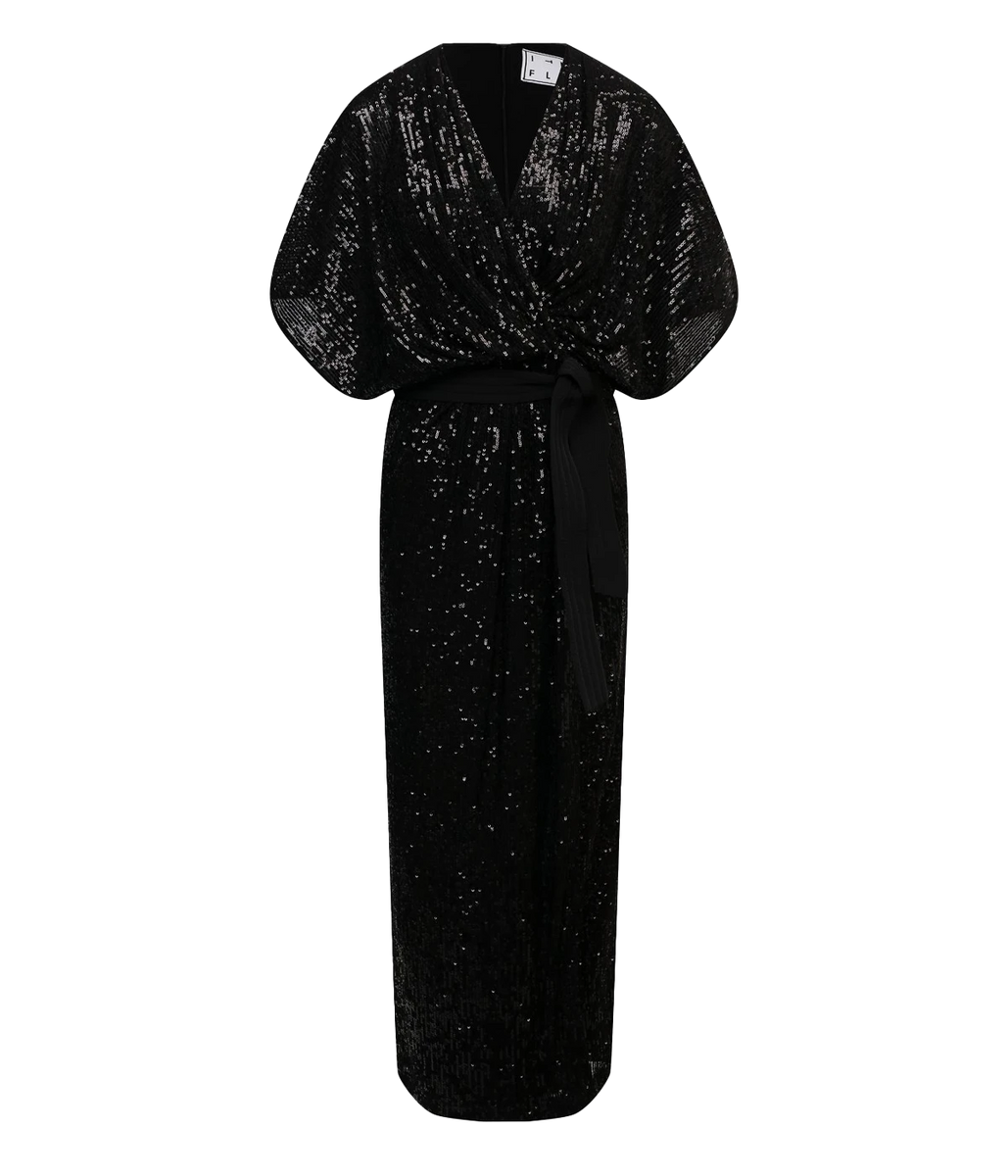 Sequin Madalya Dress in Black Calexico