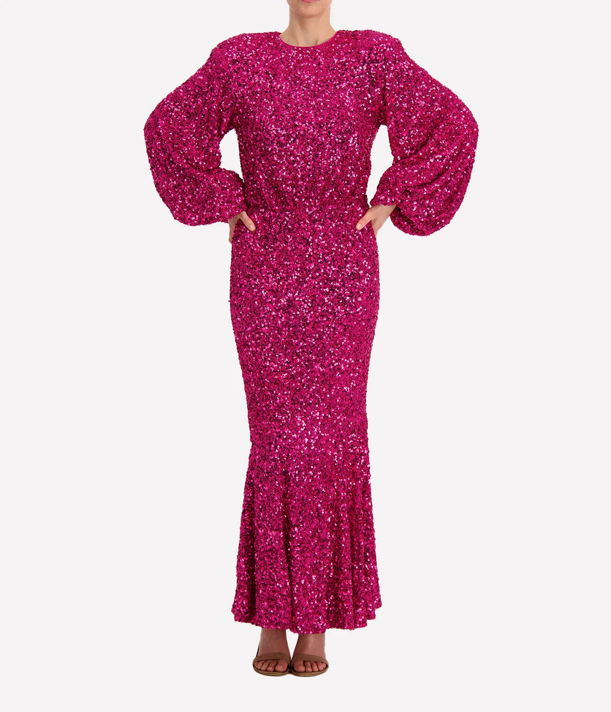 Sequin Maxi Dress in Pink Glo