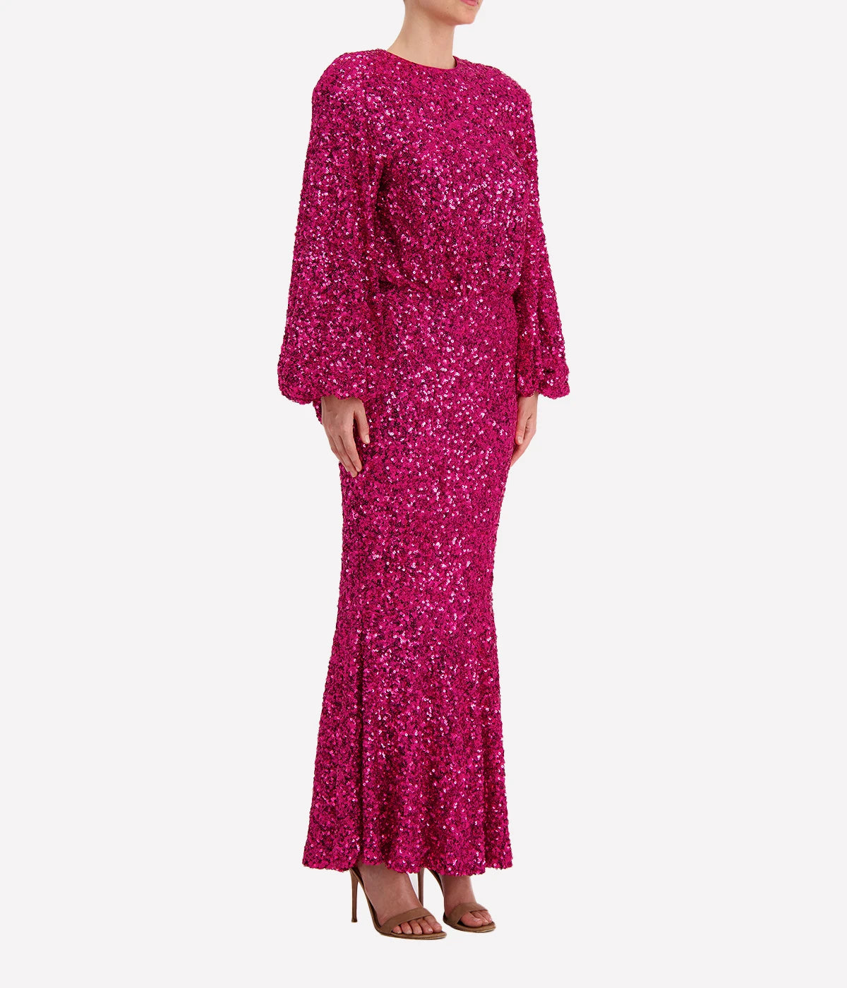 Sequin Maxi Dress in Pink Glo
