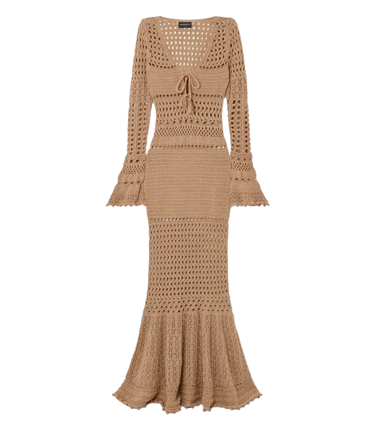 Sereno Dress in Metallic Nude Bronze