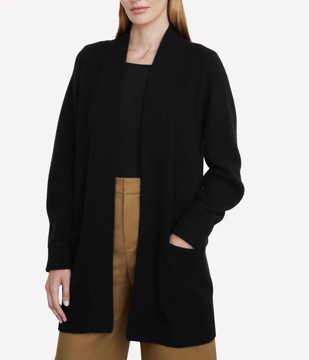 Shawl Collar Knit Cardigan in Black