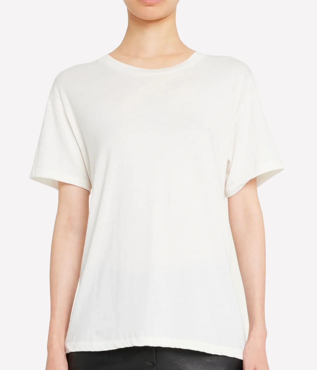 Short Sleeve Boyfriend T-Shirt in Ivory