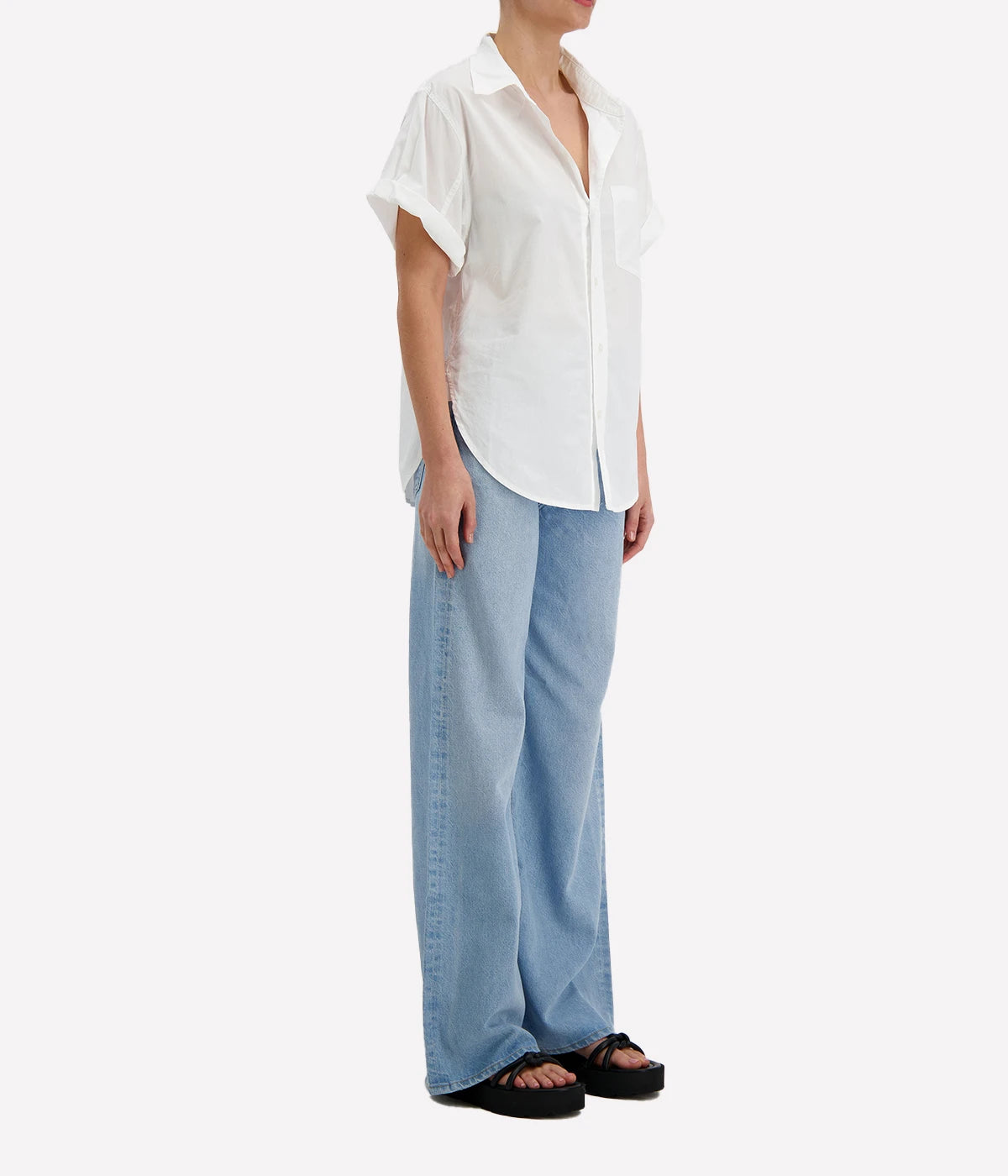 Short Sleeve Kayla Shirt in Optic White