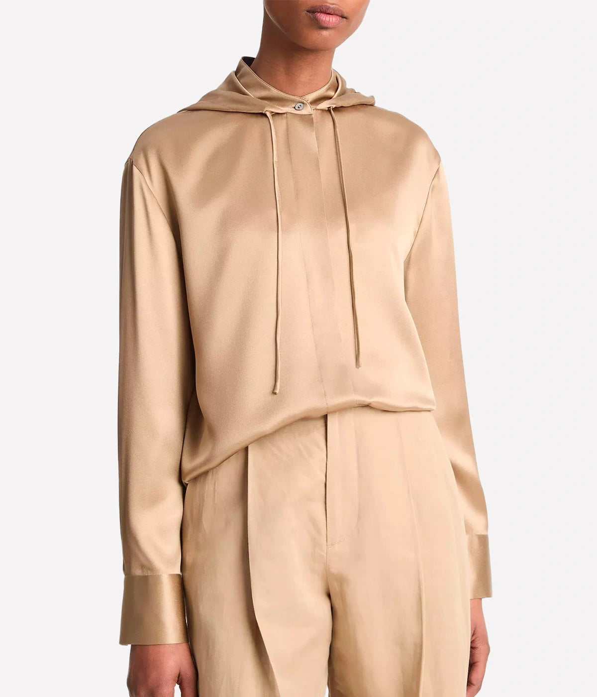 *FINAL SALE* Hooded Long Sleeve Button Down in Rye