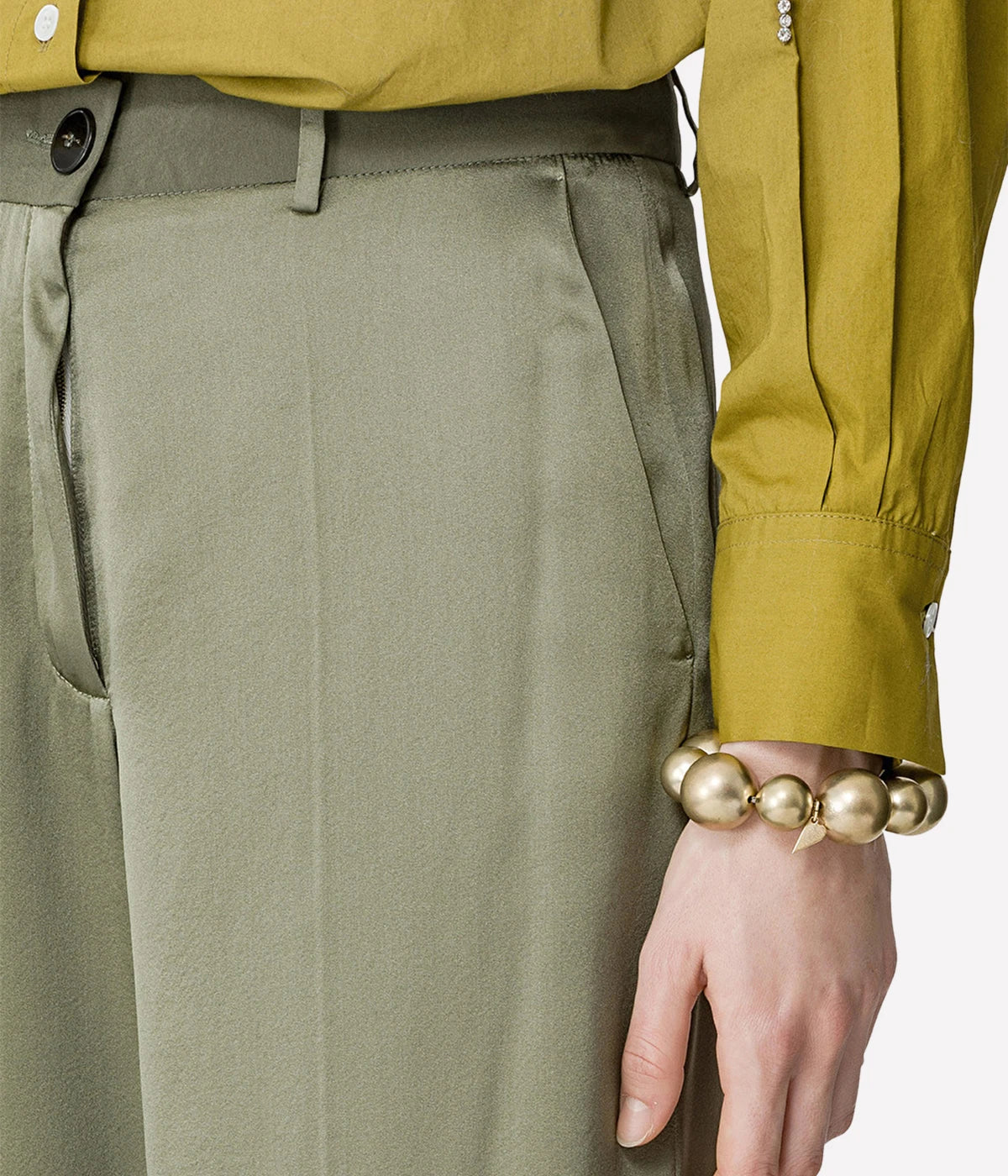 *FINAL SALE* Silk Sartorial Pant in Olive