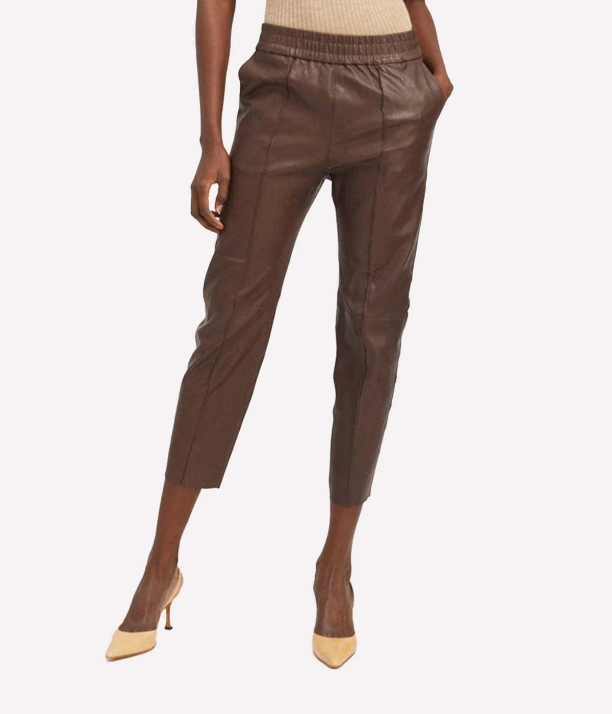 Slim Jogger with Pocket in Dark Chocolate