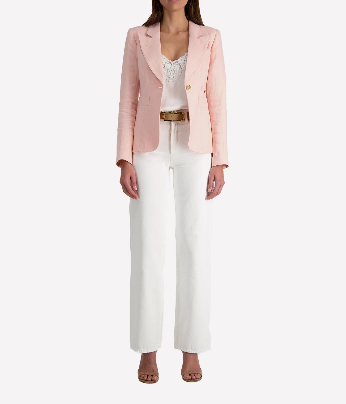 Classic Duchess Linen Blazer in Ballet