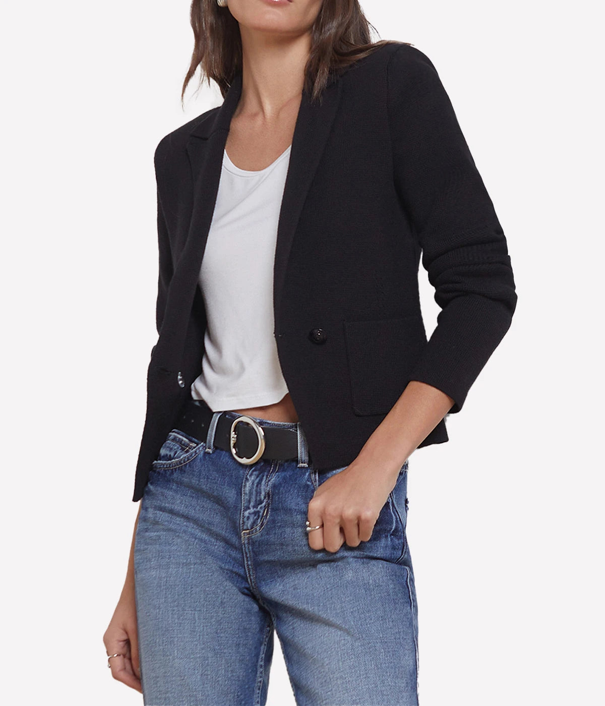 Sofia Knit Blazer in Black