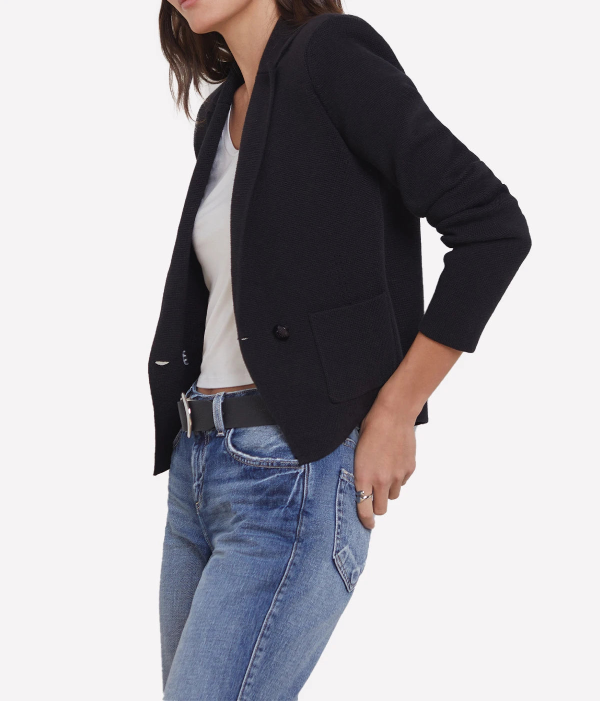 Sofia Knit Blazer in Black