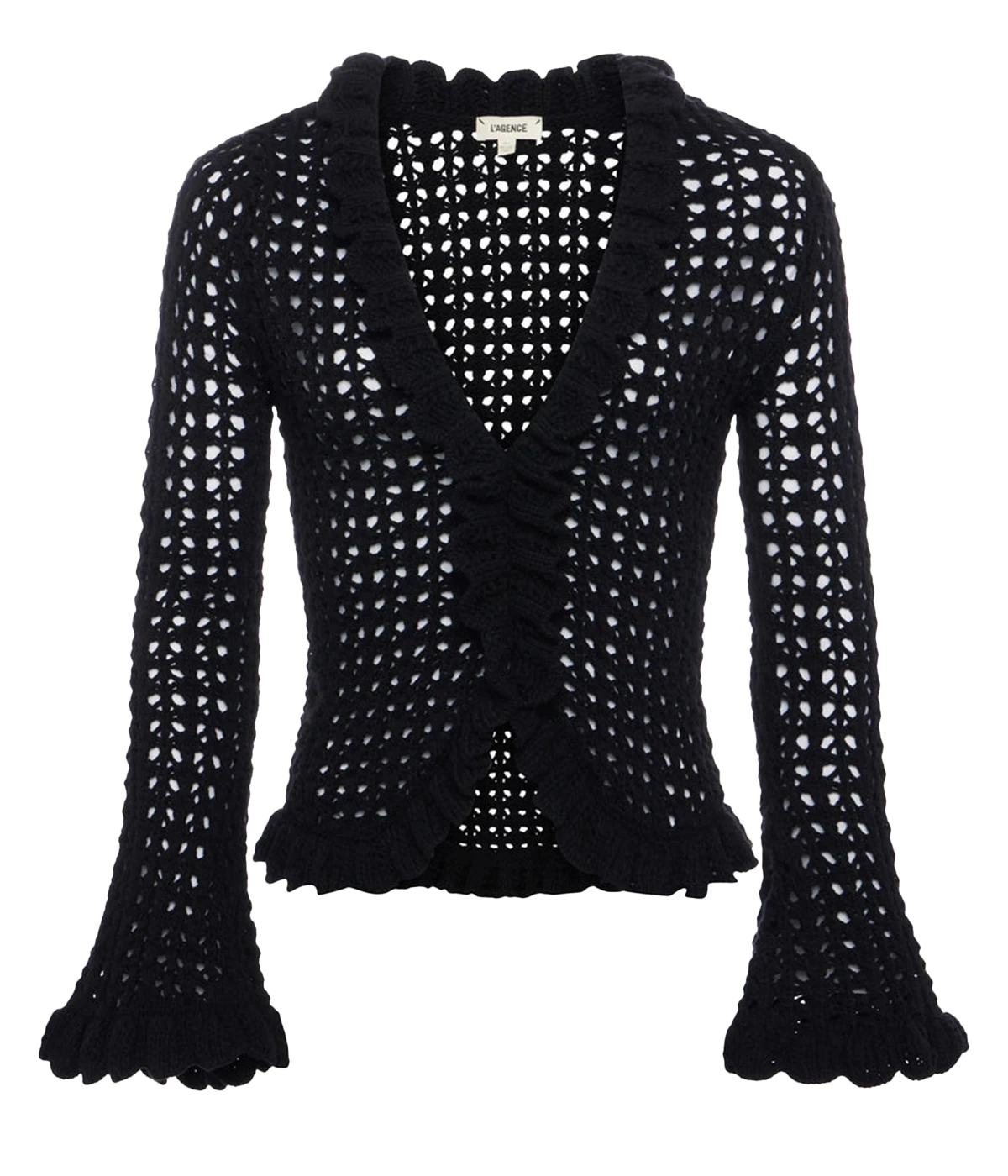 *FINAL SALE* Solaris Open Stitch Cardi in BLACK