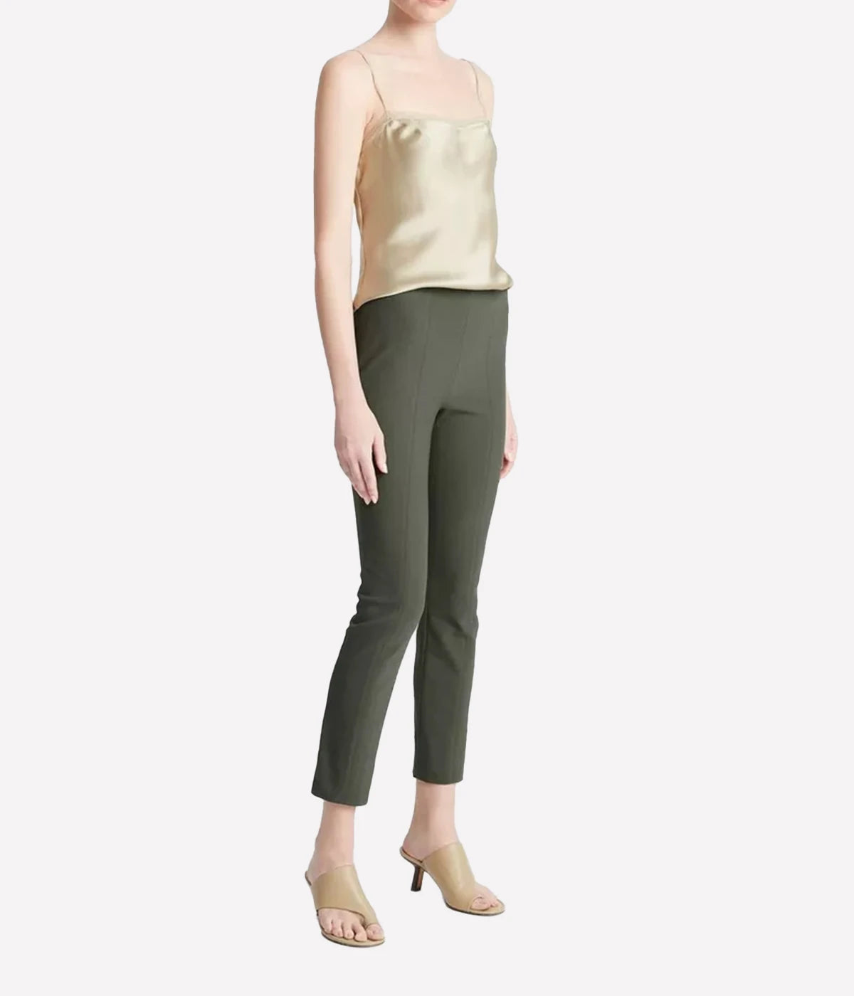 Stitch Front Seam Leggings in Night Pine