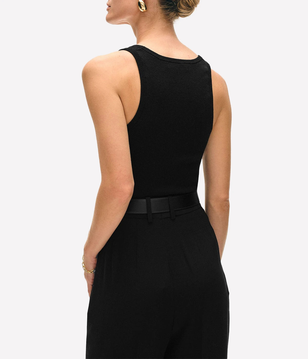 Superfine Merino Tank Top in Black