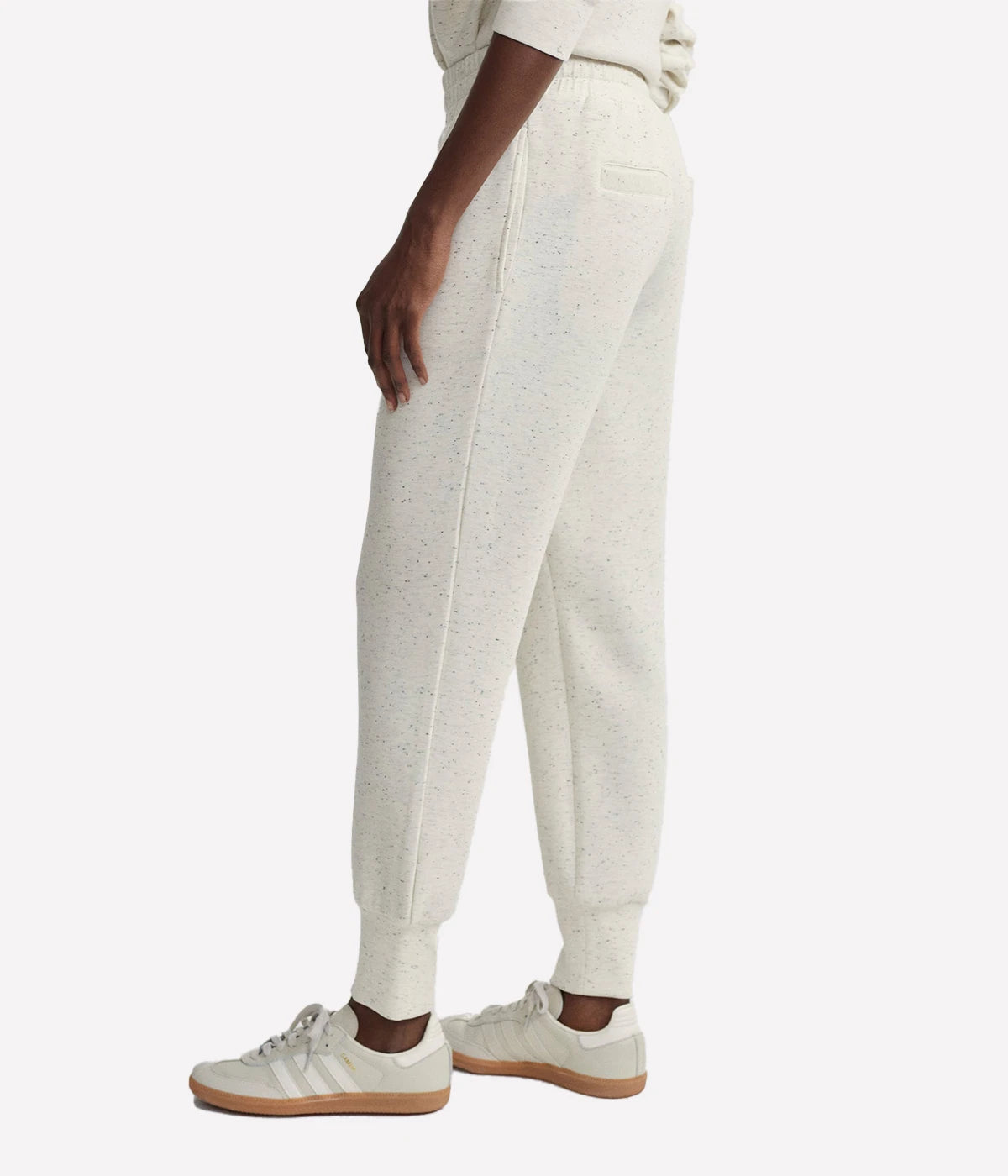 The Slim Cuff Pant in Ivory Marl Fleck
