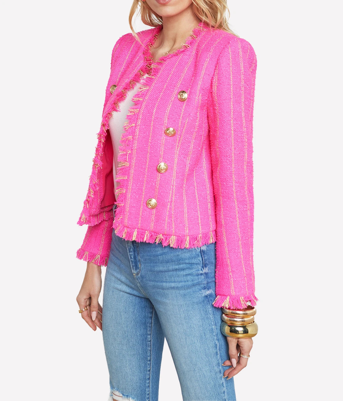 *FINAL SALE* Tinlee Jacket in Shocking Pink_Gold