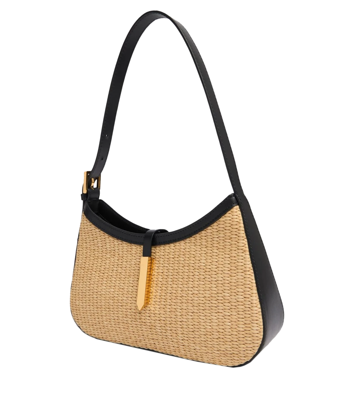 Tokyo Bag in Warm Raffia & Black Smooth