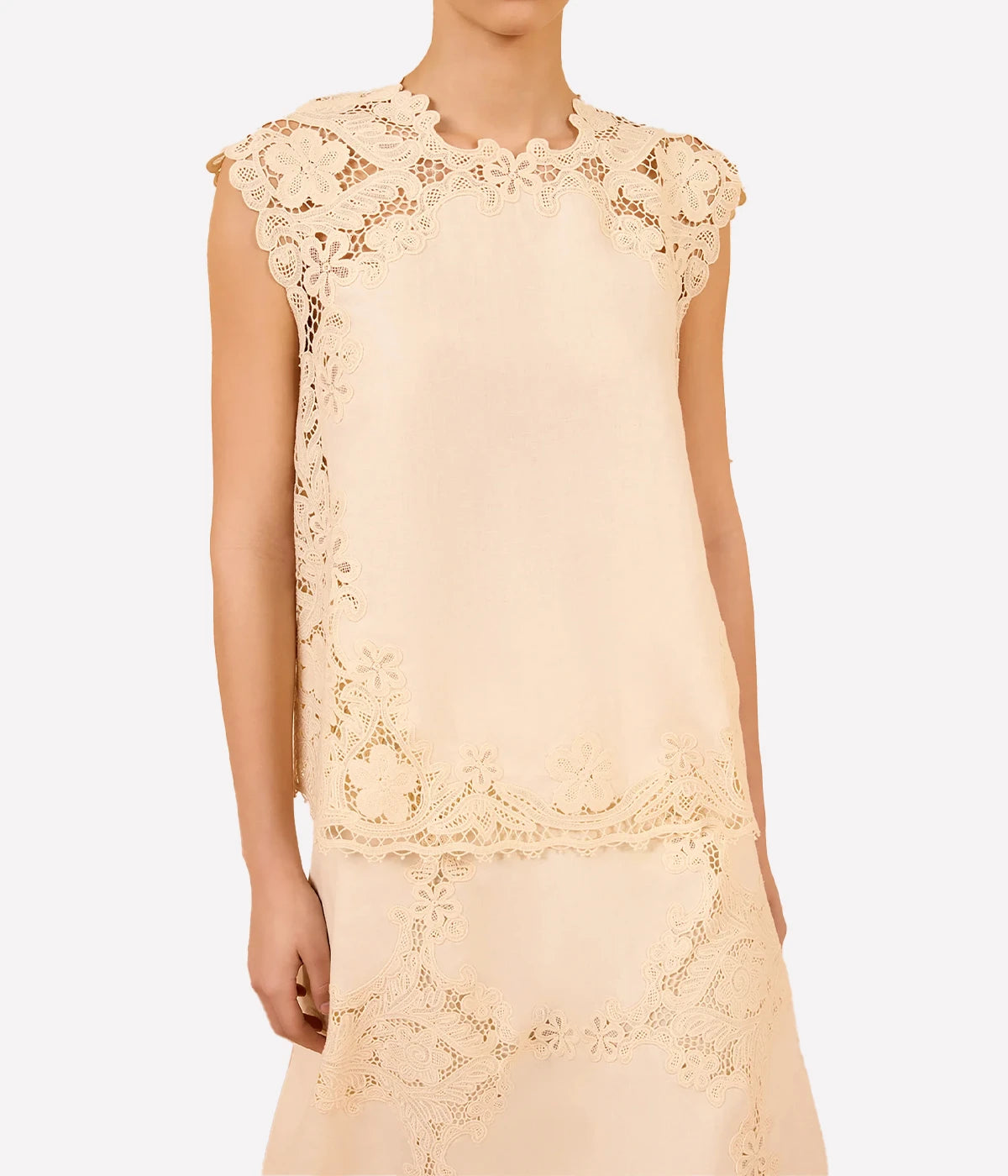 Amelie Linen Top In Ivory