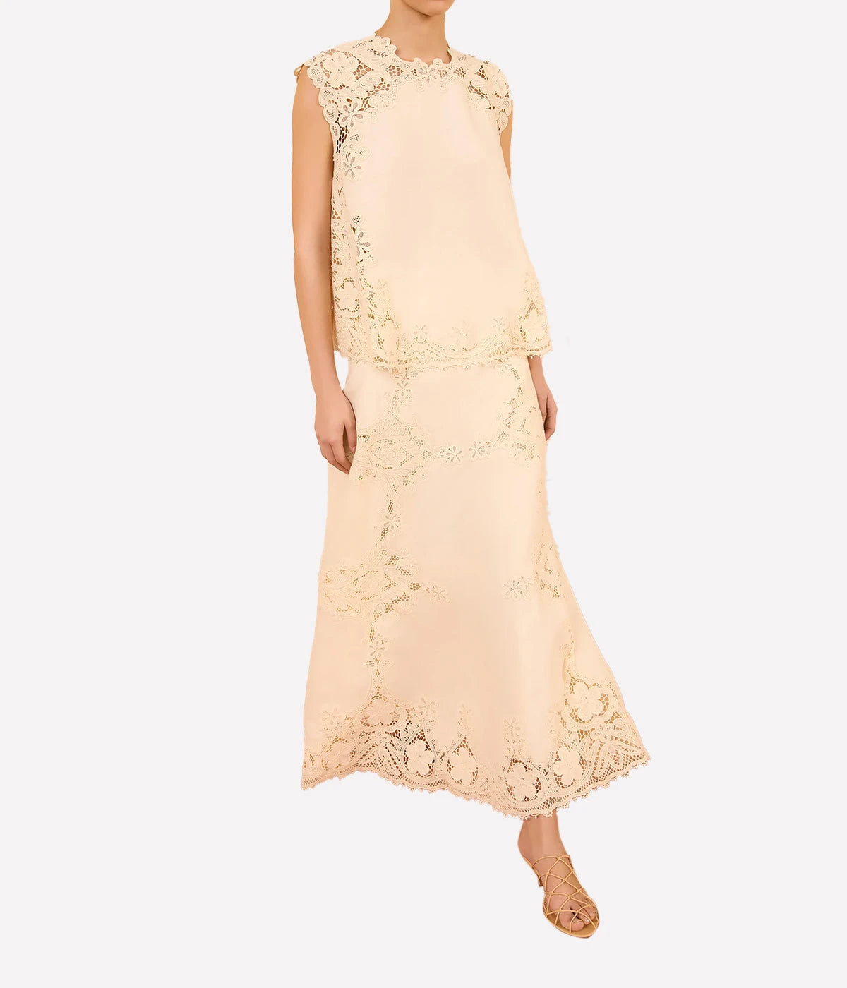 Amelie Linen Top In Ivory