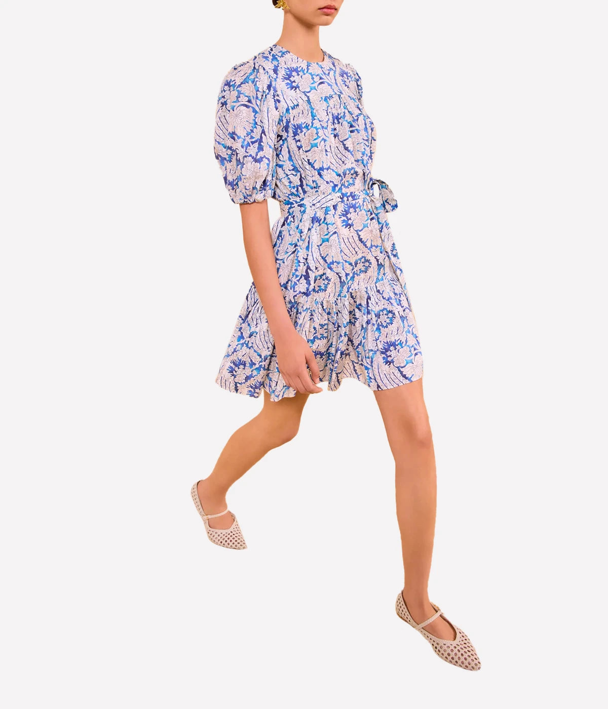 Rosalie Short Sleeve Mini Dress in Ciel