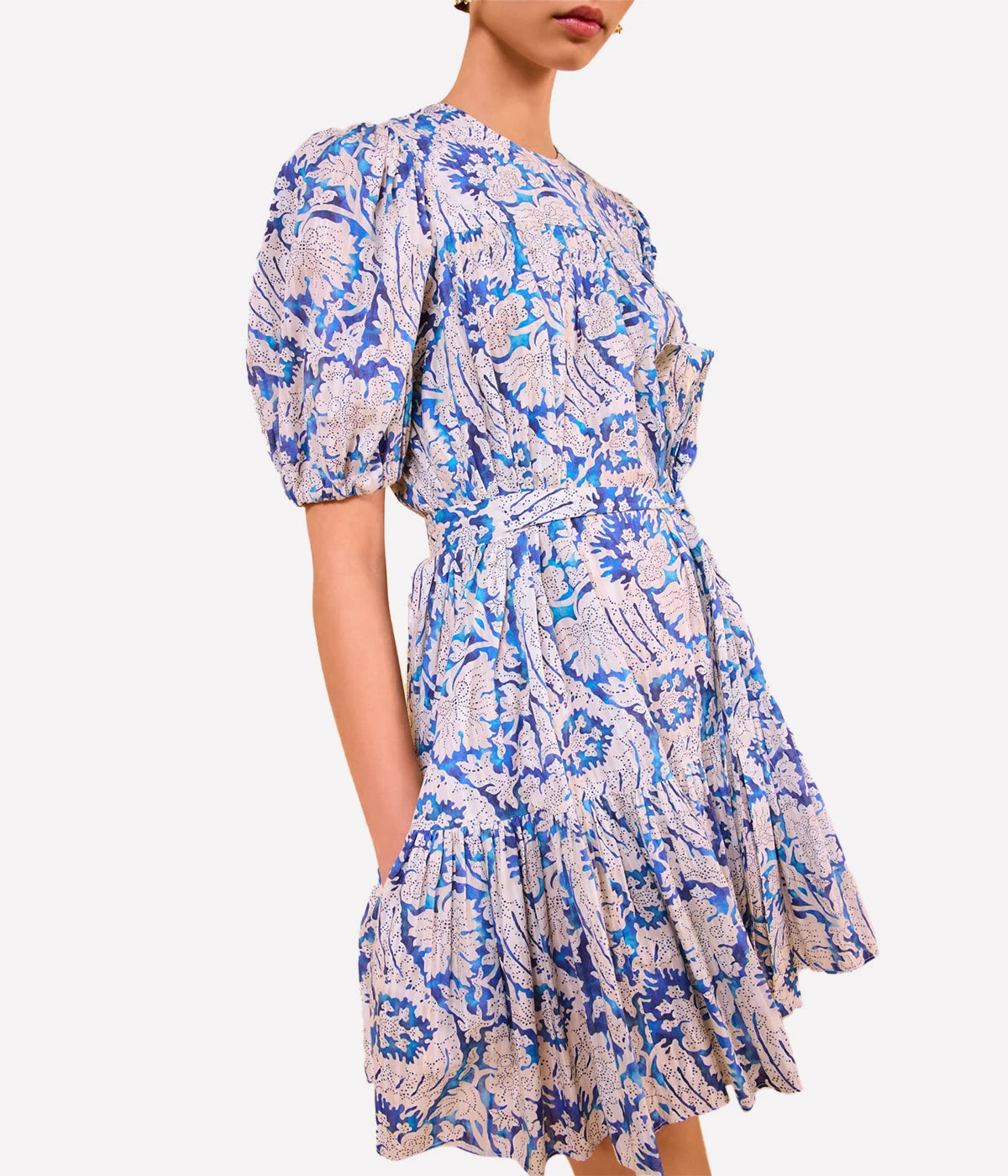 Rosalie Short Sleeve Mini Dress in Ciel