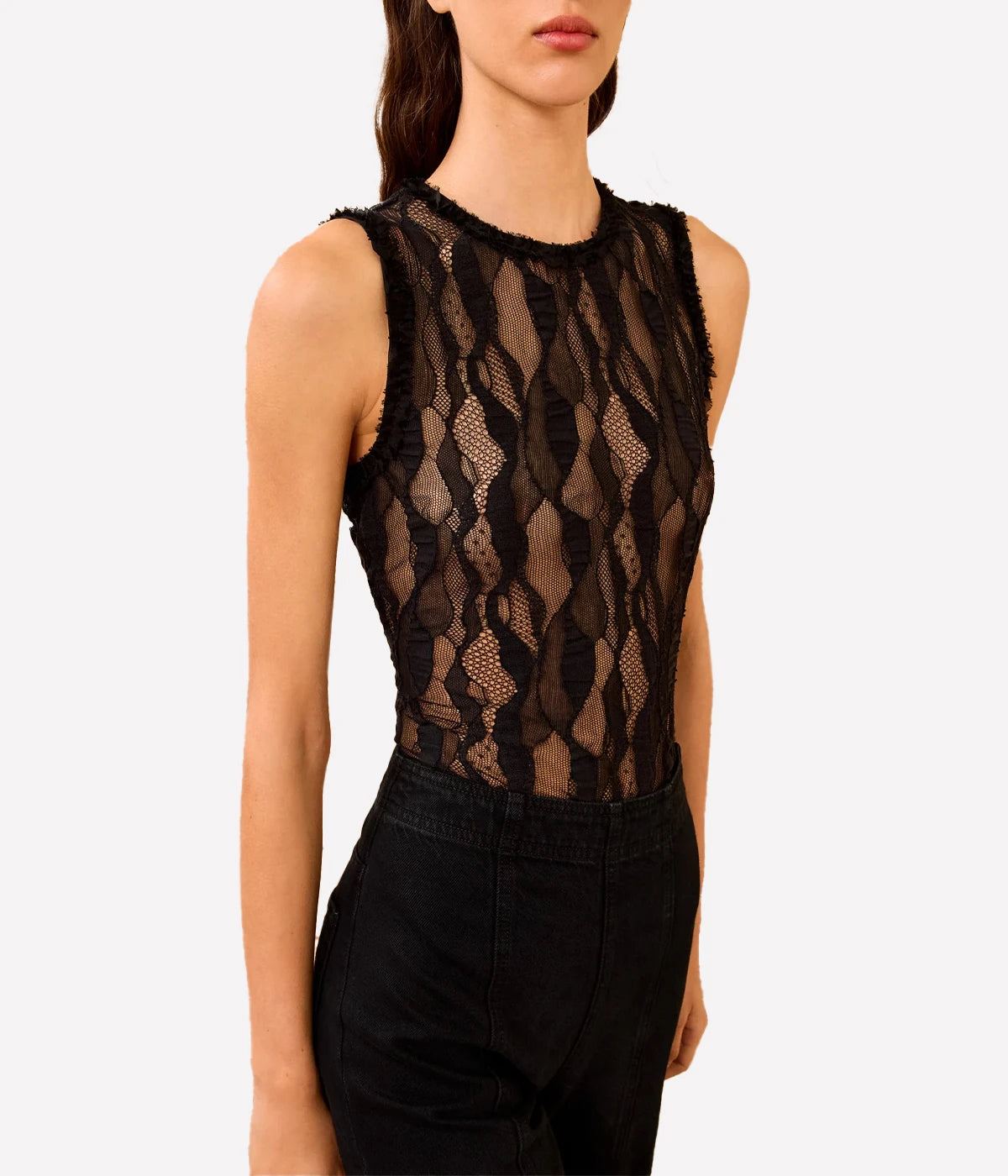 Theodora Sleeveless Tank in Noir