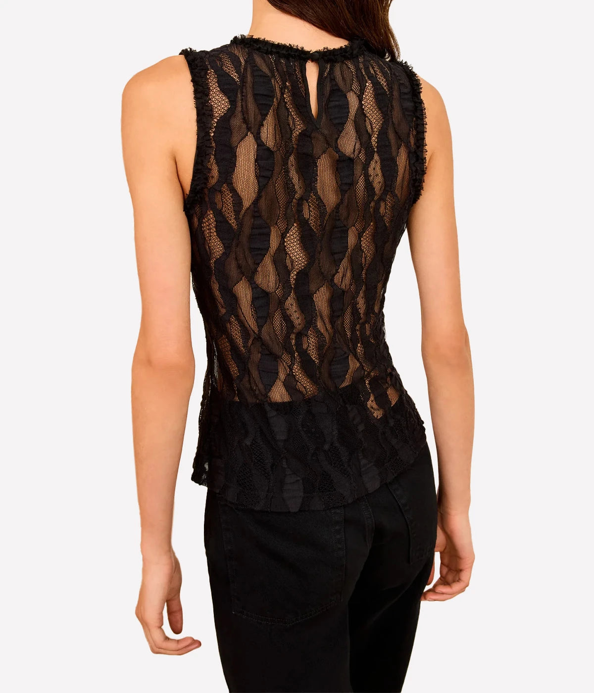 Theodora Sleeveless Tank in Noir