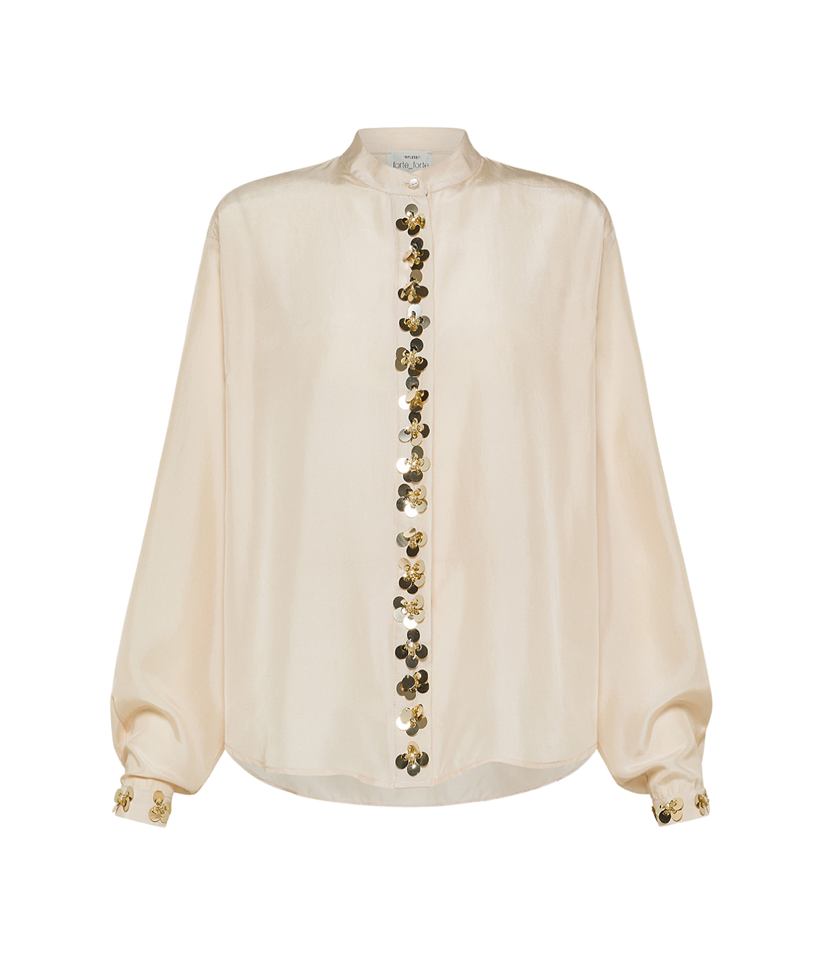 Petites Etoiles Embroidery Habotai Silk Shirt in Neve