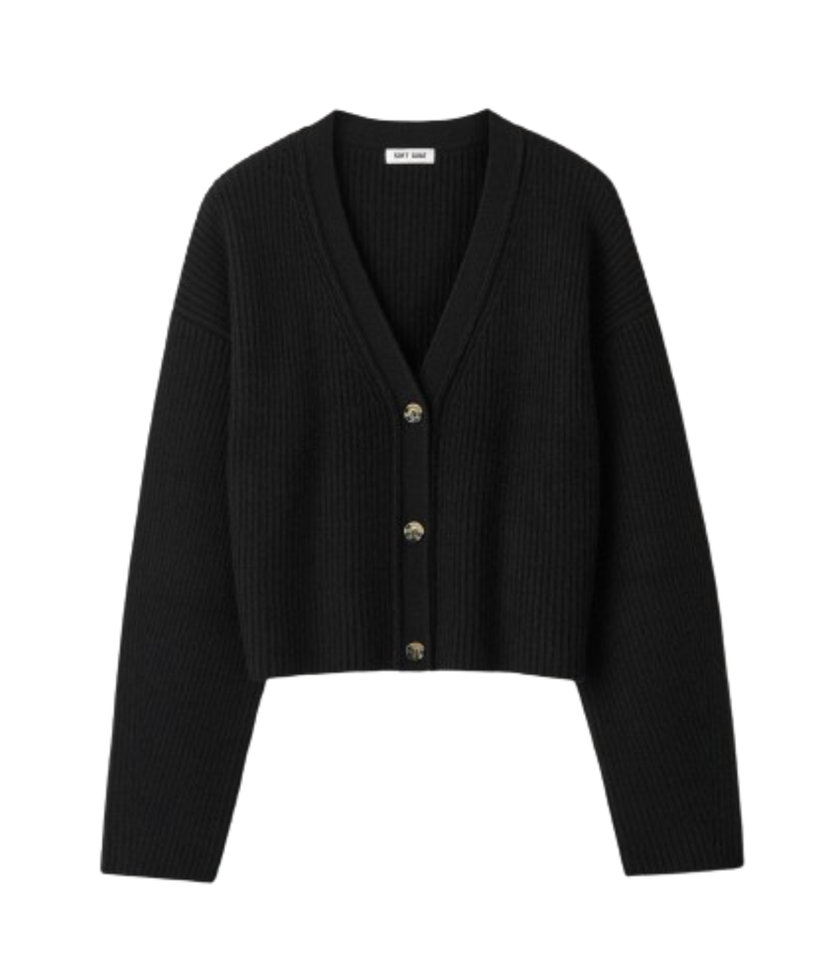 Ribbed Cardigan in Black
