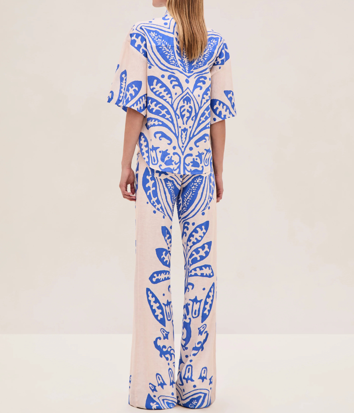 Davi Pant in Sapphire Palm