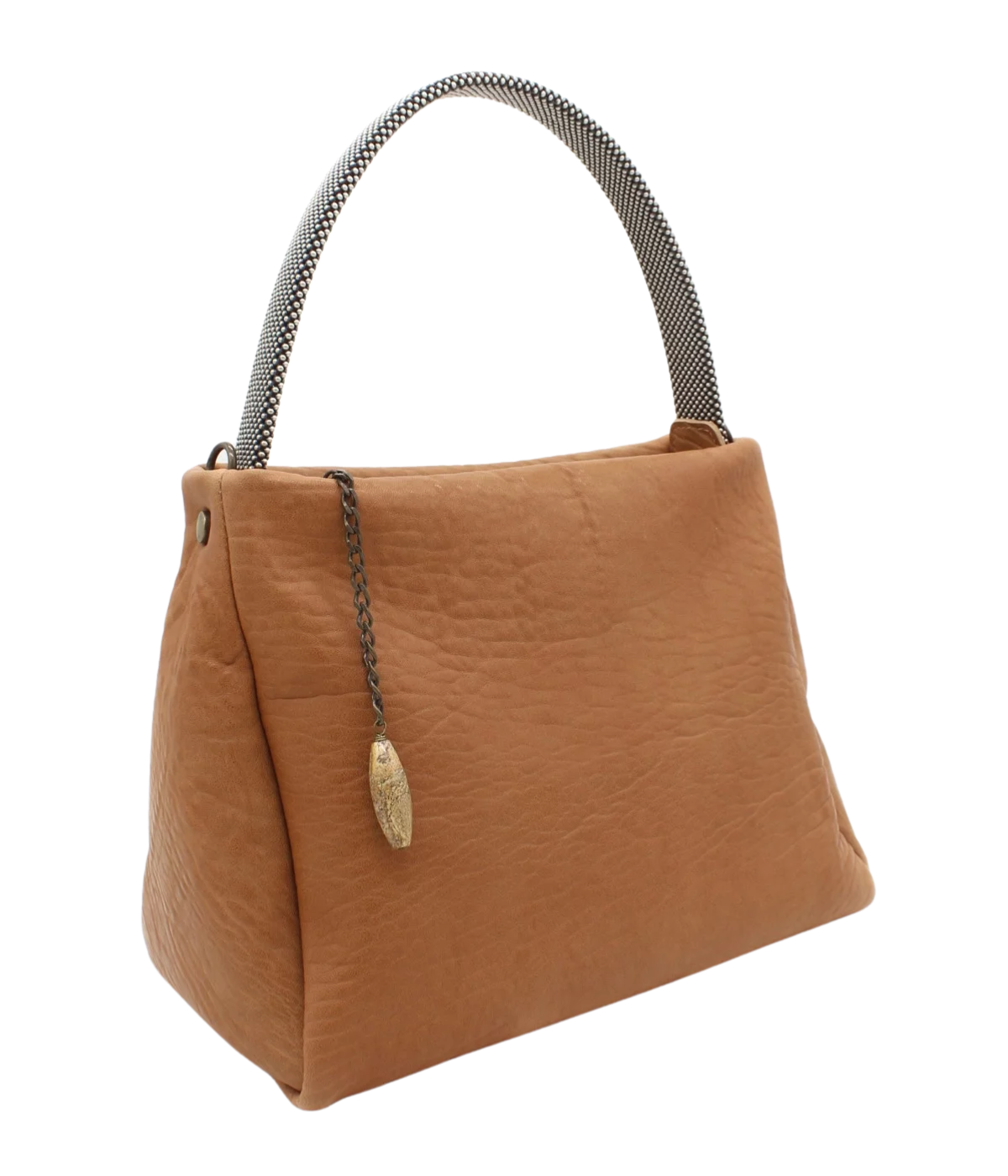 Paula Shoulder Bag in Camel & Silver
