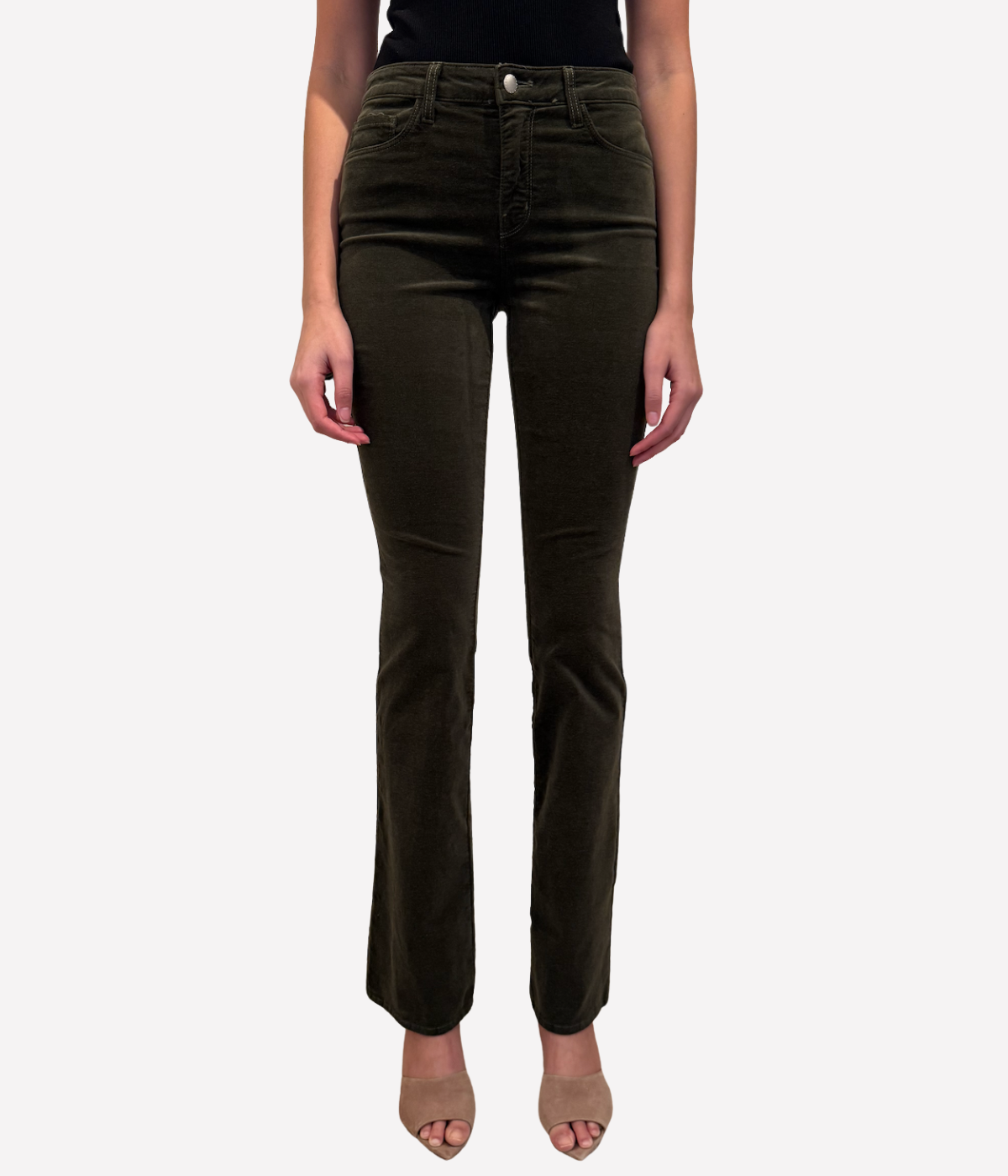 Stevie H/R Straight Jean in Deep Olive