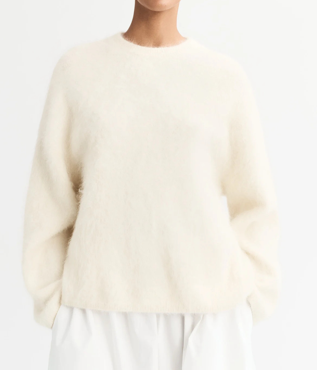 Alpaca Cewneck in Feather White