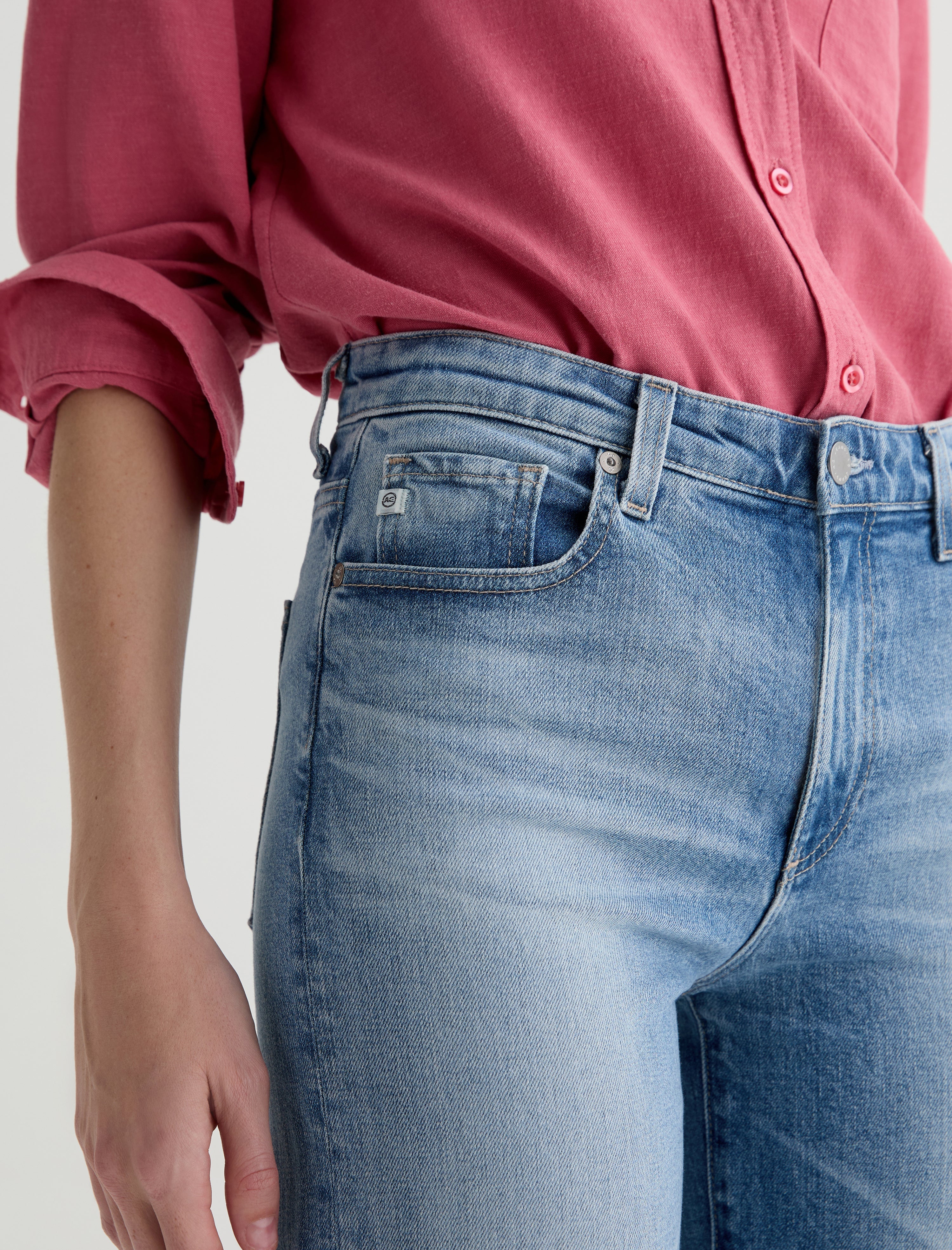 Saige Wide Leg Jean in Helios