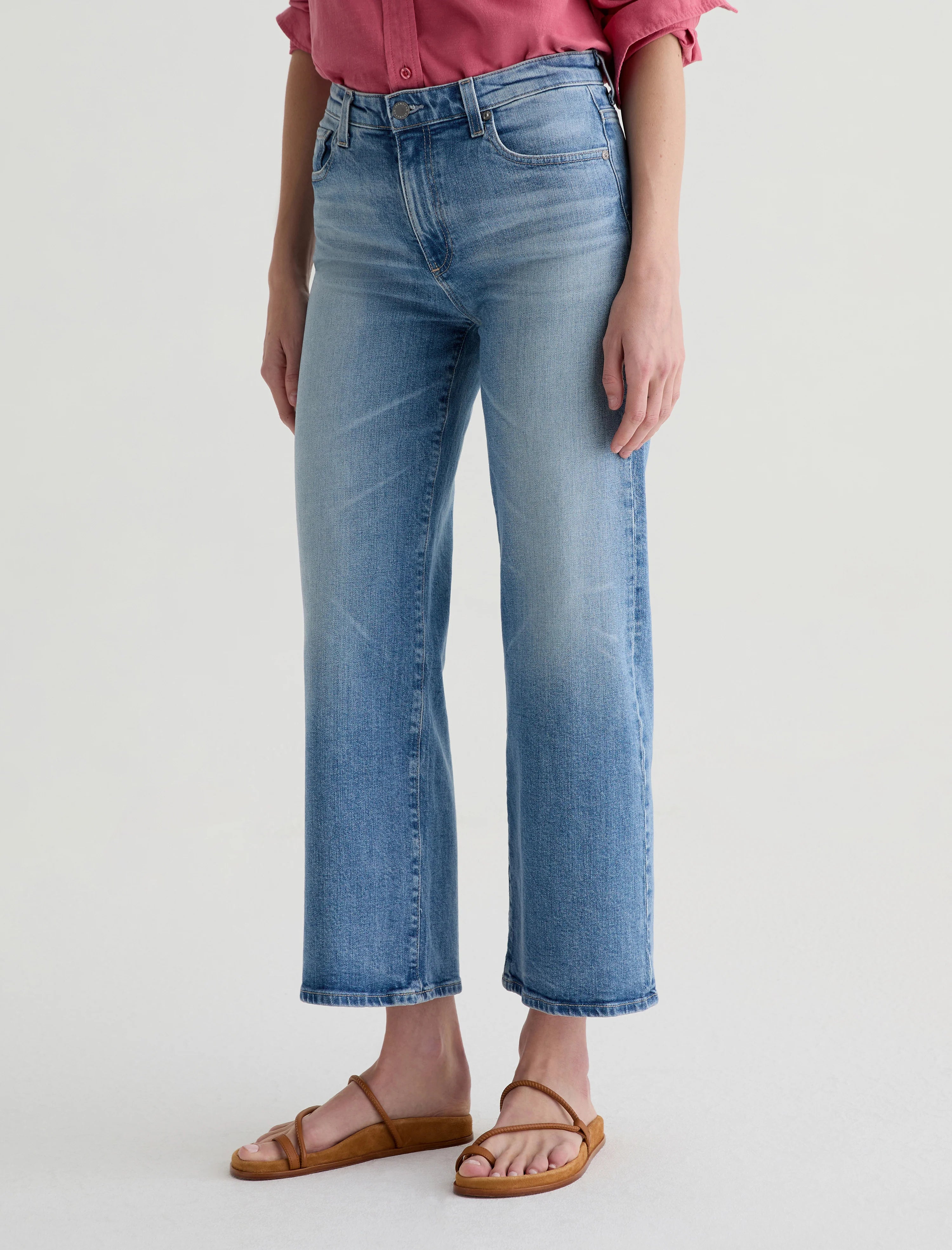Saige Wide Leg Jean in Helios