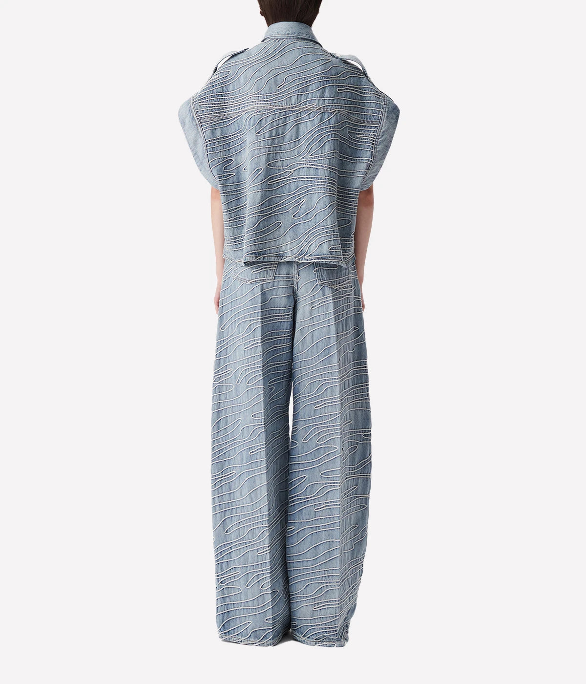 Valentina Shirt in Ice Blue by IRO, made from 100% cotton, featuring a minimalist design in a soft ice blue color with a relaxed fit