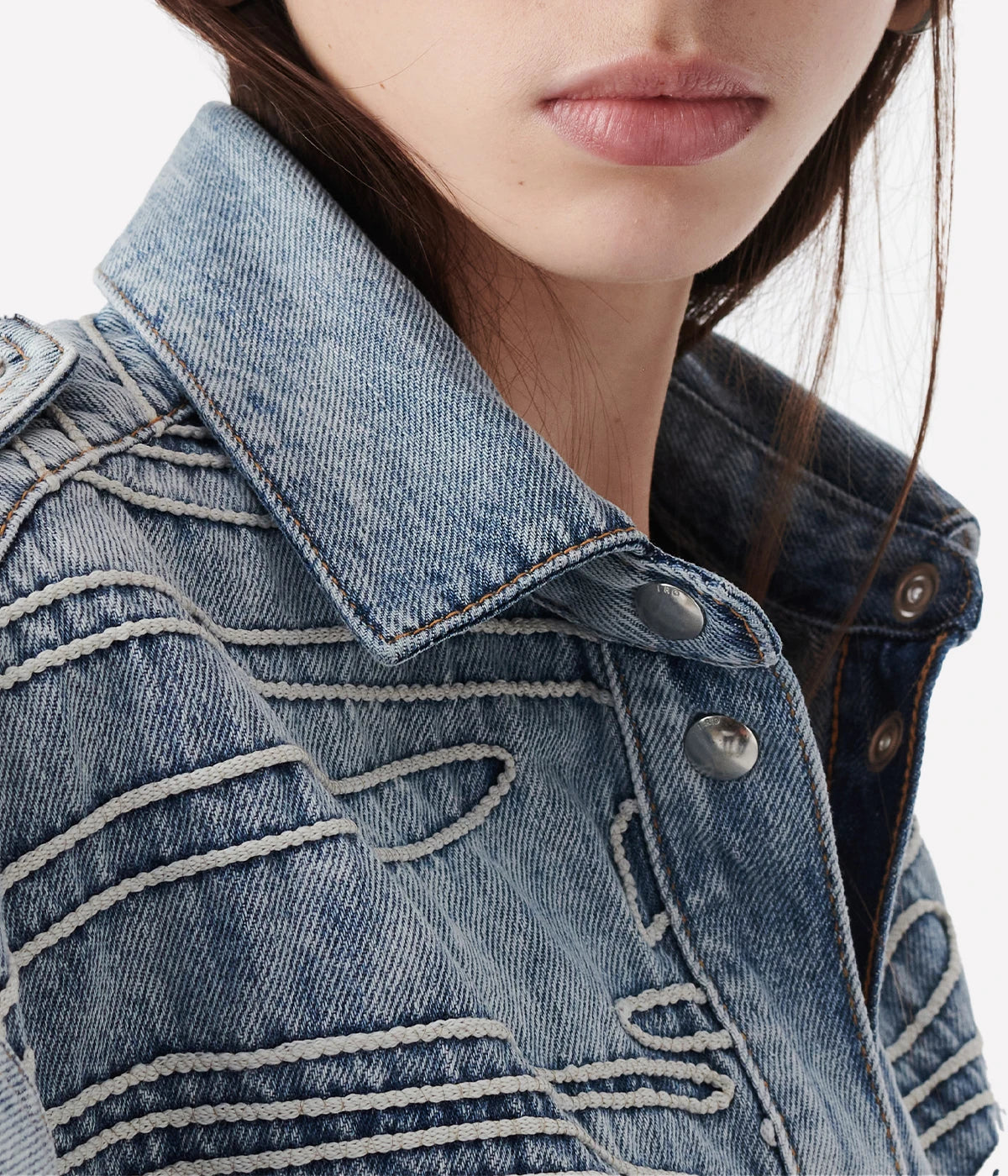 Valentina Shirt in Ice Blue by IRO, made from 100% cotton, featuring a minimalist design in a soft ice blue color with a relaxed fit