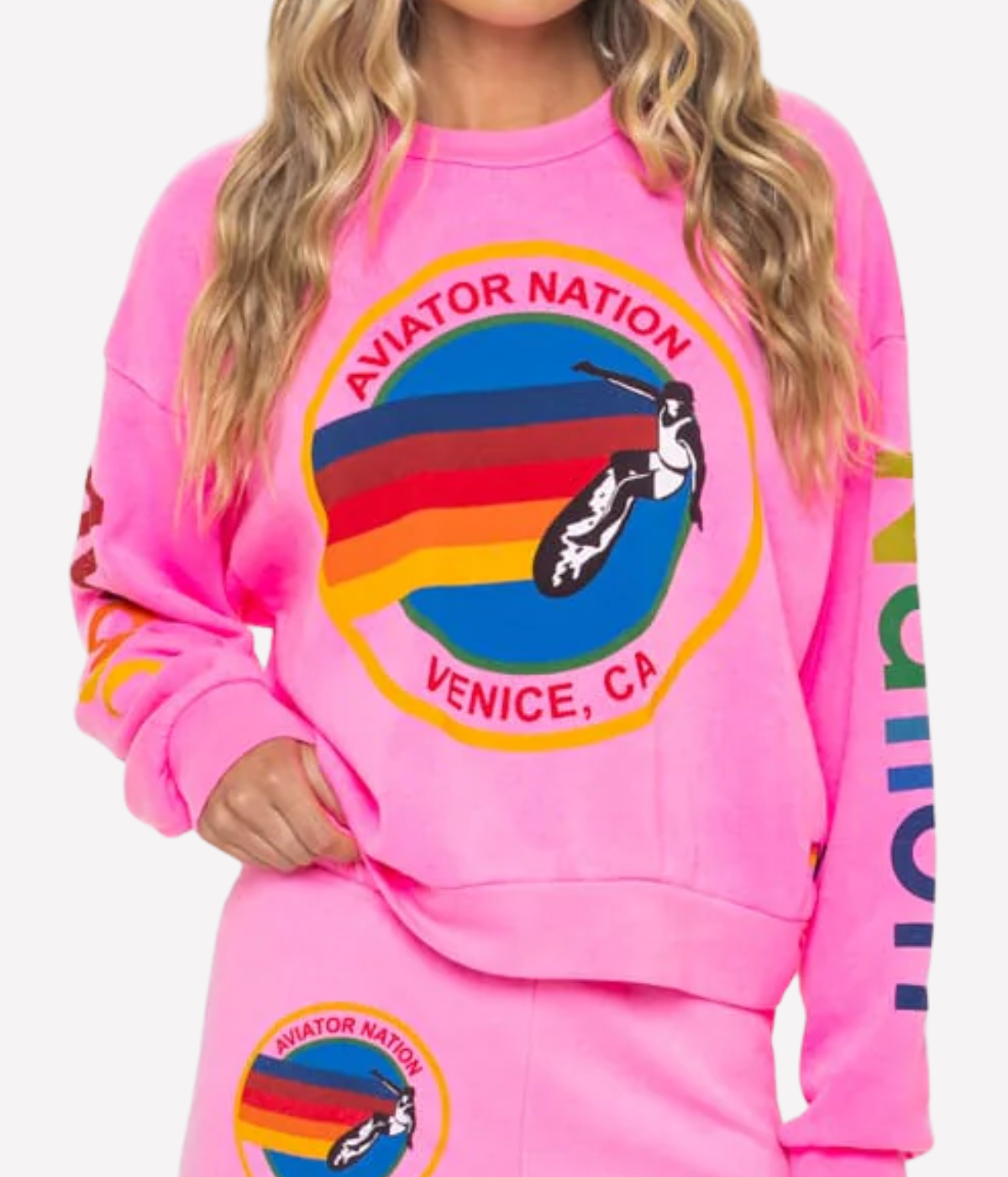 AN Crew Sweatshirt in Neon Pink
