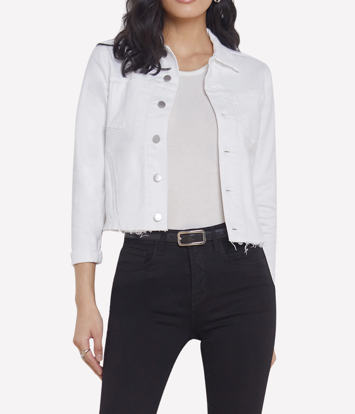 Janelle Slim Raw Jacket in Blanc