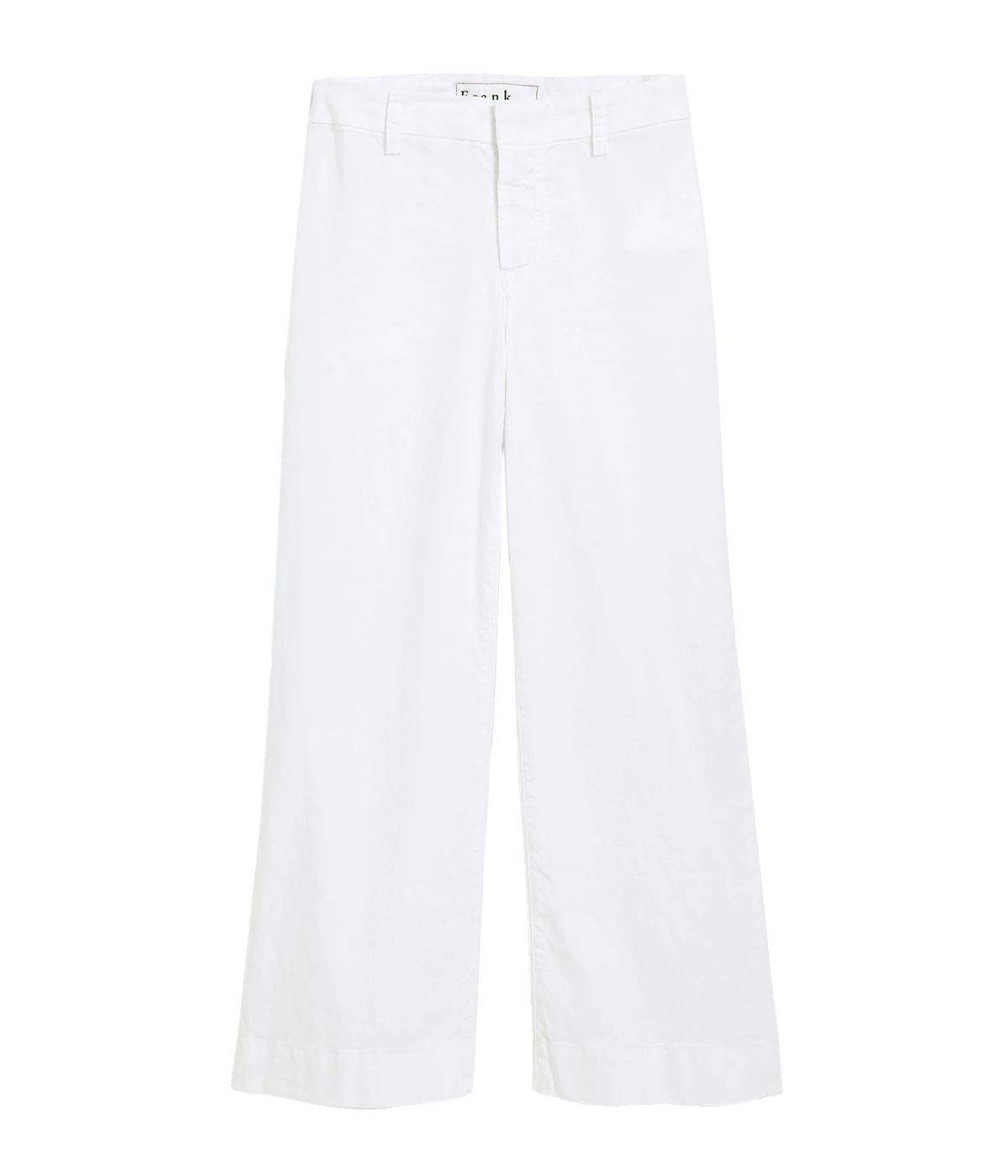 High-rise wide-leg trousers in Italian Performance Linen with a cropped clean hem and back patch pockets for a sleek and flattering look.
