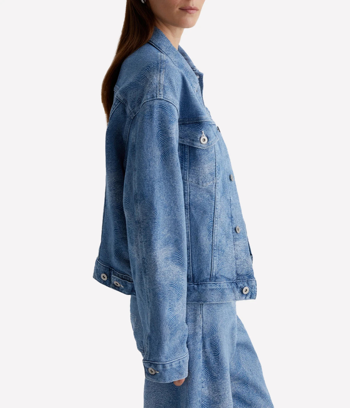 Ramie Oversized Denim Jacket in Siren