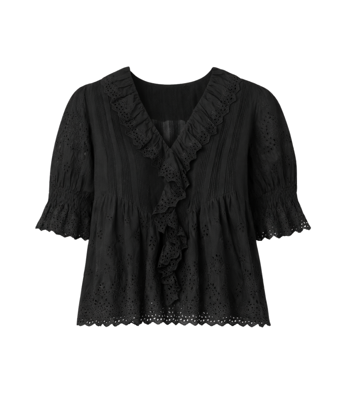 Henri Top in Black Eyelet