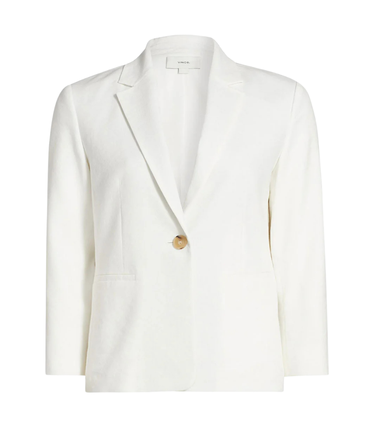 Linen Shrunken Blazer in Off White