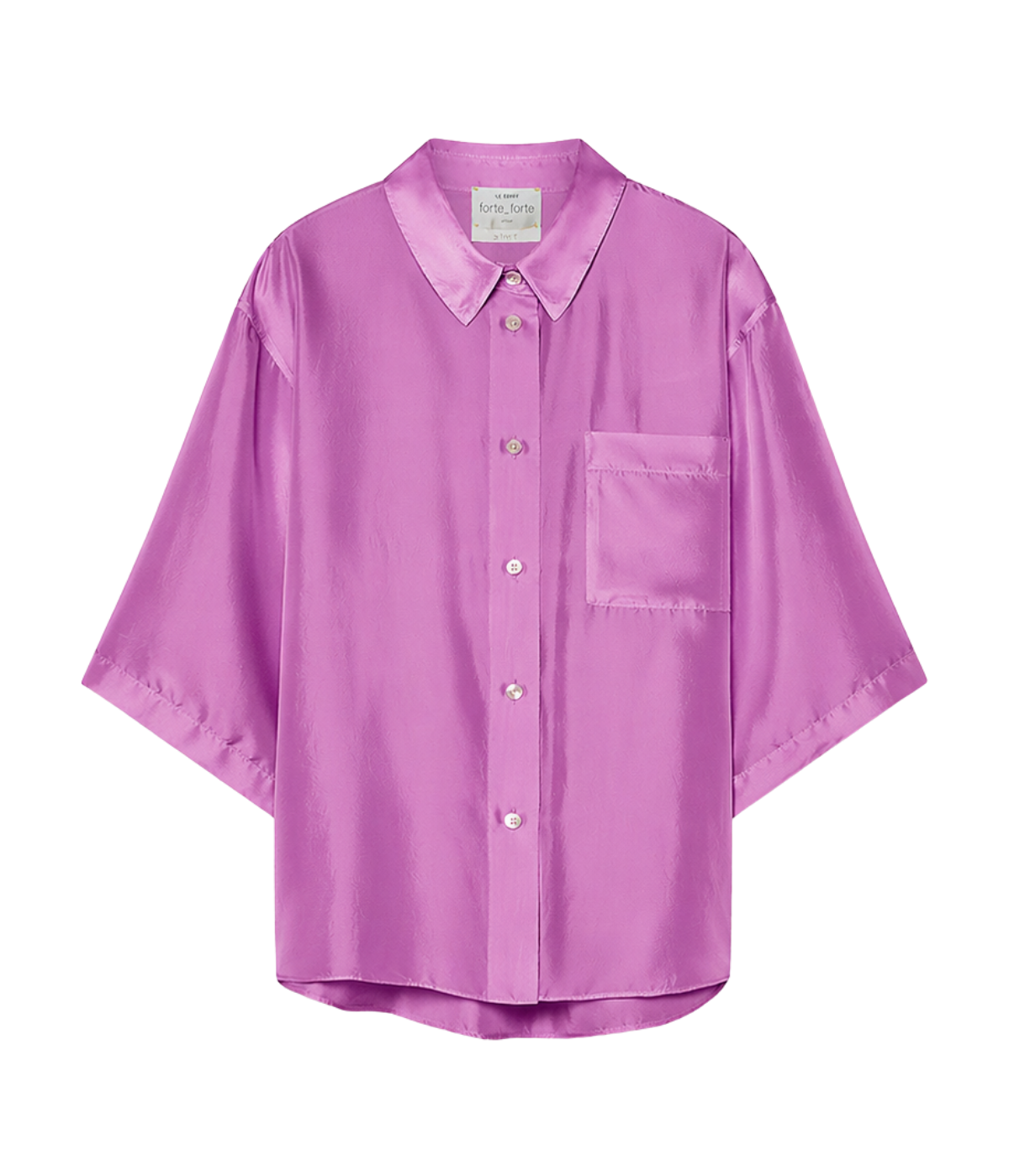 Habotai Silk Half Sleeves Shirt in burlesque