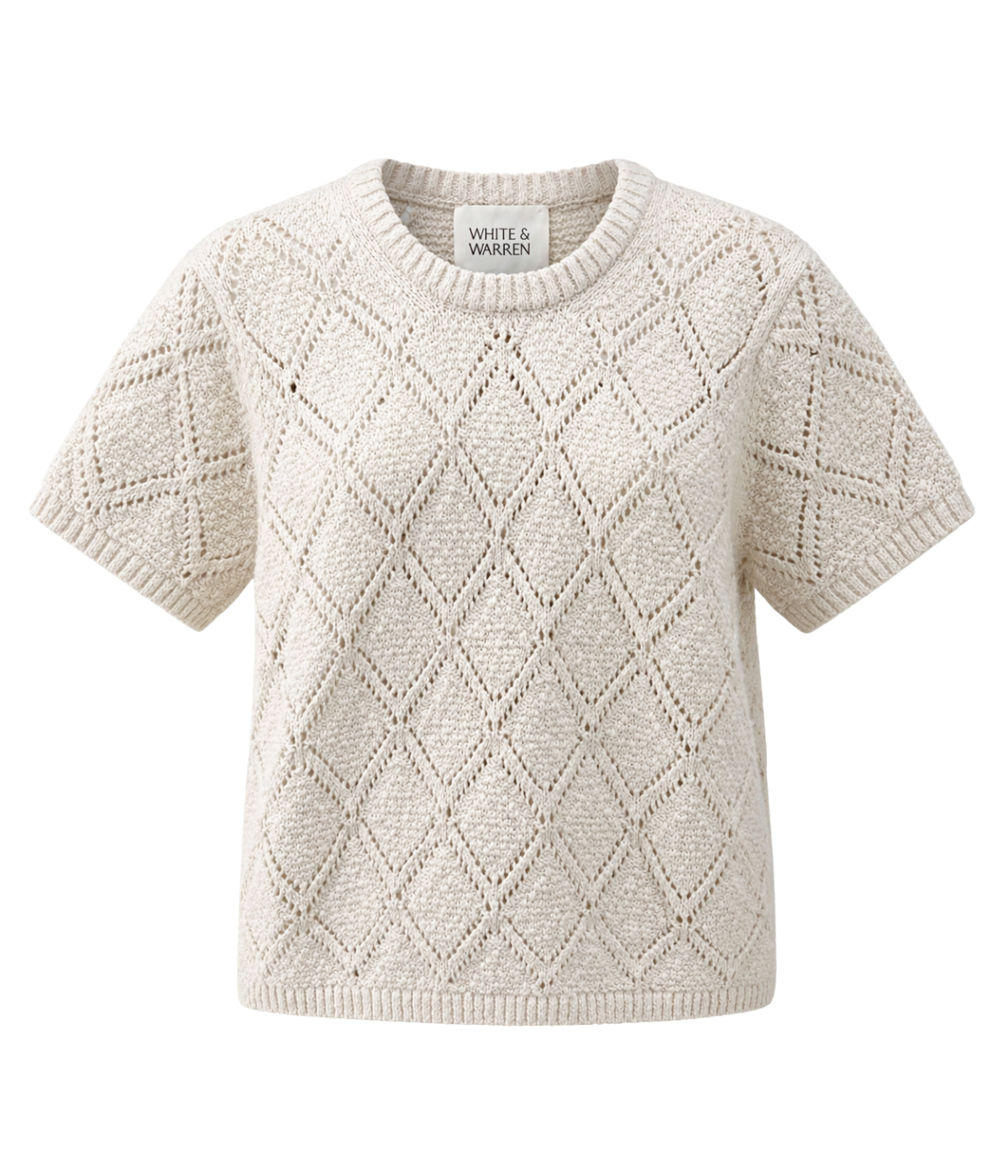 Cotton Pointelle Top in Ivory