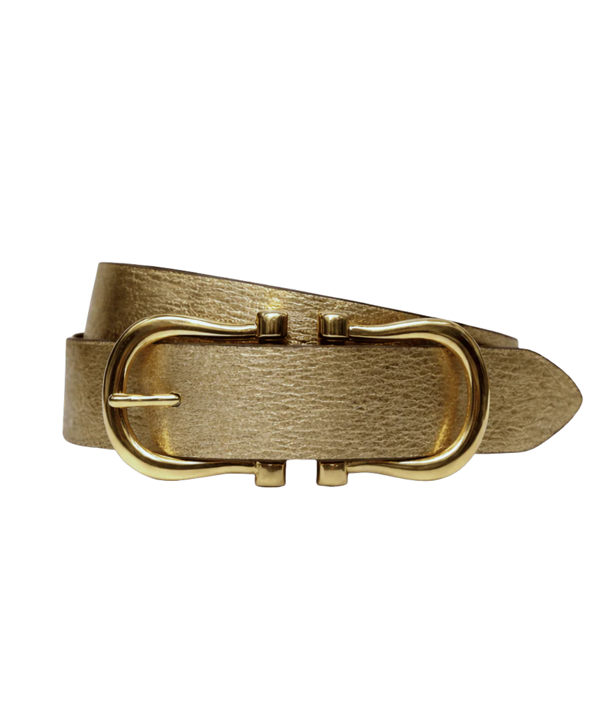Baby Gold Nicky X Belt in Gold Pebble