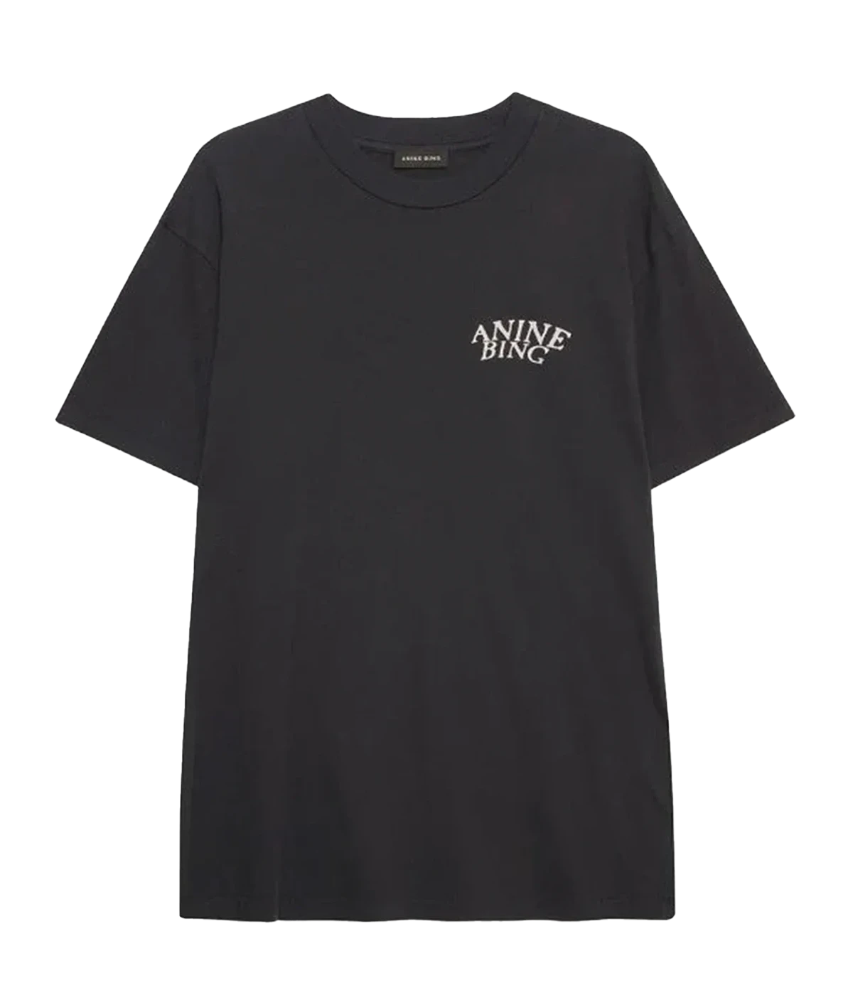ALT text: The Walker Tee Band in faded black featuring a vintage-inspired ANINE BING graphic and store locations across the back.