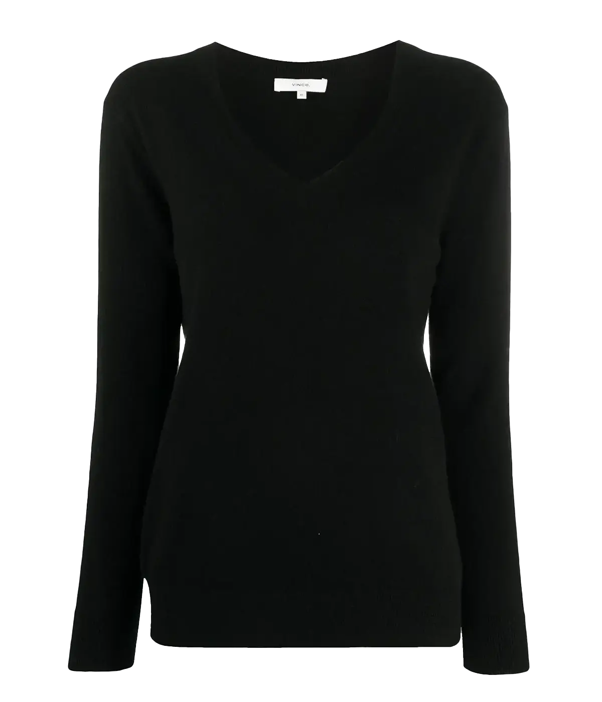 Knitted V-Neck Top - Black