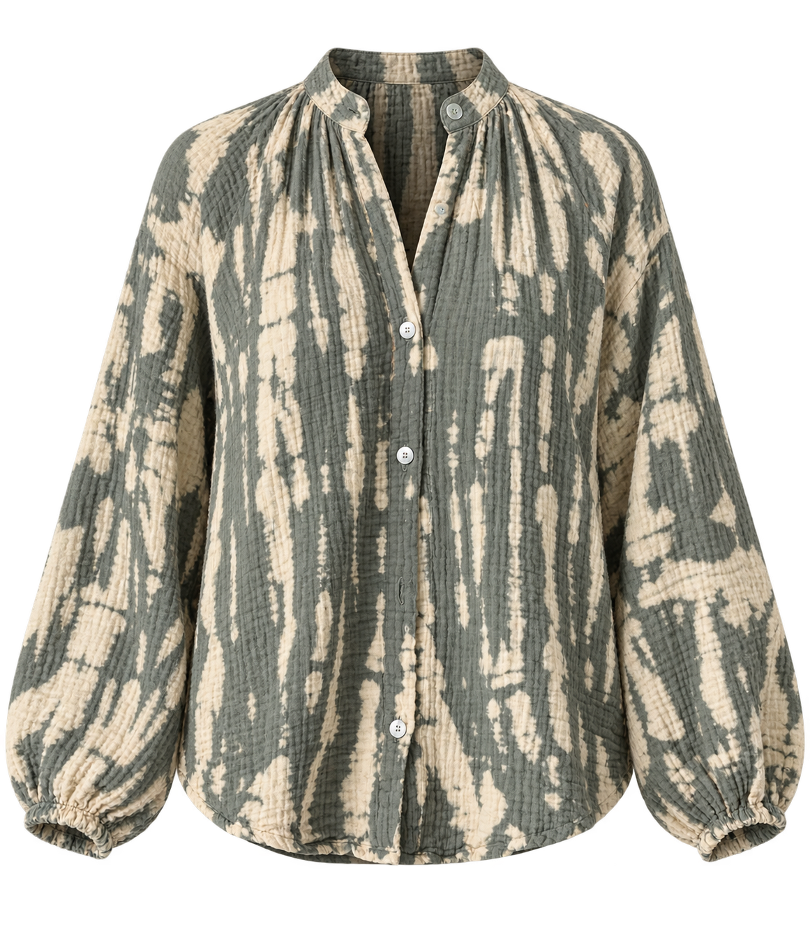 Electric & Rose Winnie Horizon Shirt in Moss Ivory - product flat lay image
