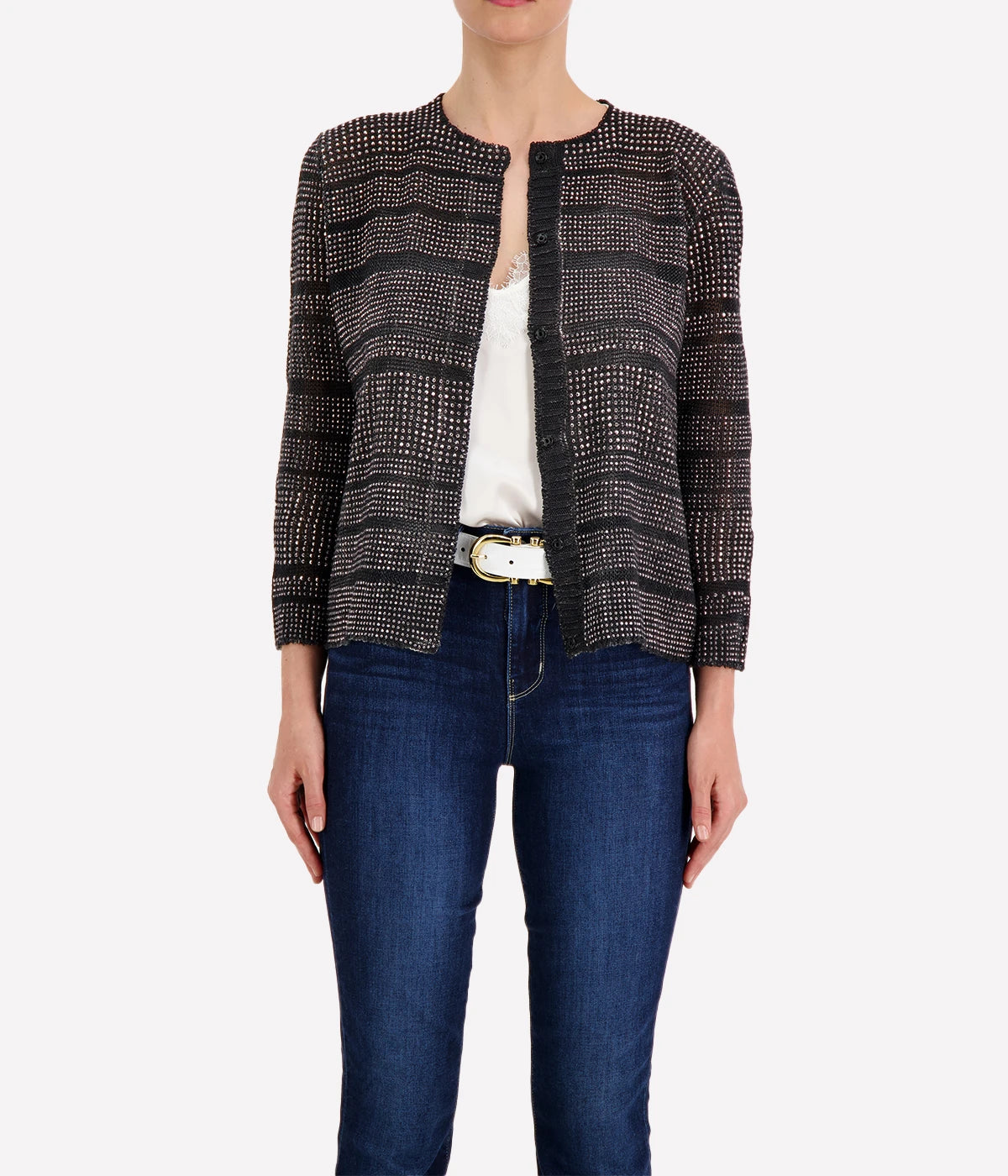 Woman Knitted Vest in Nero